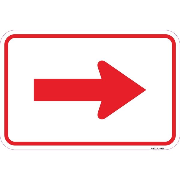 Amistad 12 x 18 in. Aluminum Sign - Arrow, Red & White AM2162461